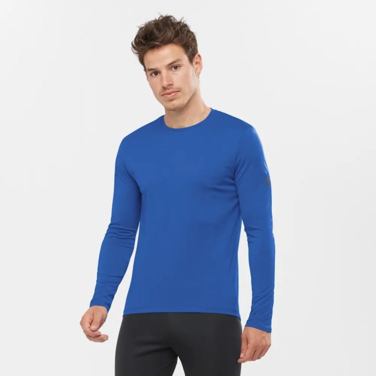 Salomon Agile Long Sleeve Tricko Panske Modre | SK 2CRBYV